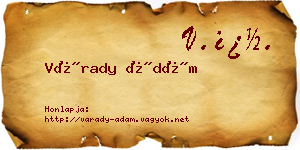 Várady Ádám névjegykártya